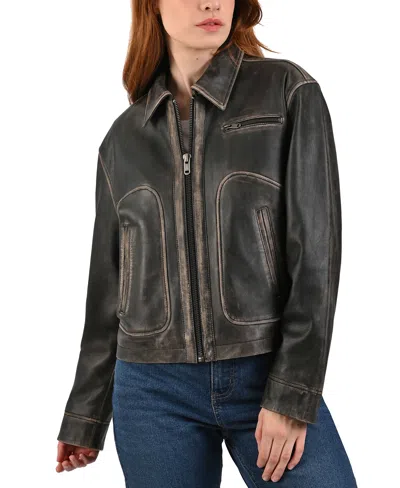Frye Women´s Vintage Blouson Lamb Leather Jacket In Green