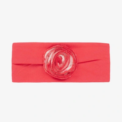 Fs Baby Baby Girls Pink Cotton Rose Headband In Red