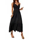 Fs Collection Eyelet Maxi Dress In Black In Black
