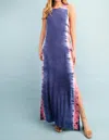 FSL APPAREL JERSEY TIE DYE MAXI DRESS IN NAVY