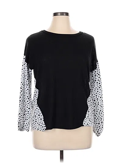 Pre-owned Fsl Apparel Long Sleeve Top Black Crew Neck Tops