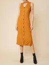 Fsl Apparel Open Front Halter Neck Dress In Yellow In Orange