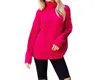 Fsl Apparel Oversized Twisted Turtleneck Sweater In Berry In Pink