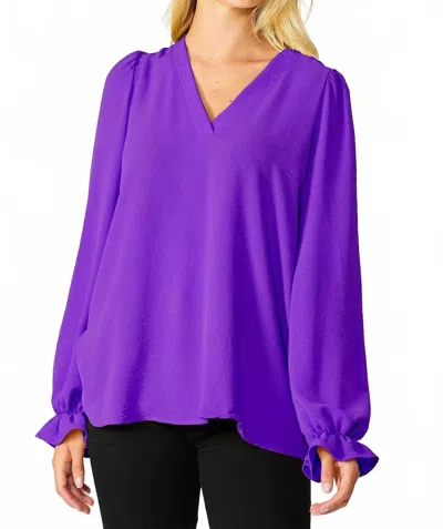 Fsl Apparel Regal Gal Blouse In Purple In Multi