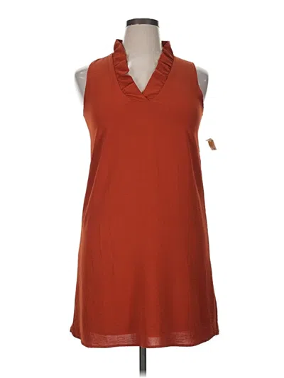 Pre-owned Fsl Apparel Sleeveless Top Orange Halter Neckline Tops