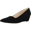 Fs/ny Clap Womens Padded Insole Suede Wedge Heels In Black