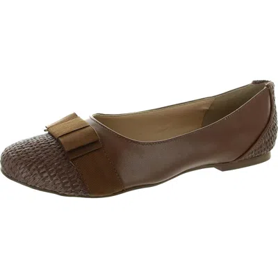 Fs/ny Layla Womens Solid Leather Ballet Flats In Green