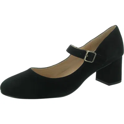 Fs/ny Womens Buckle Leather Mary Jane Heels In Black