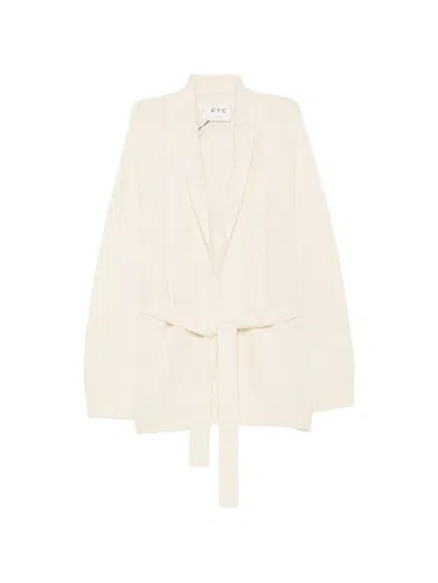 Ftc Belted Shawl-collar Cardigan In Neutral