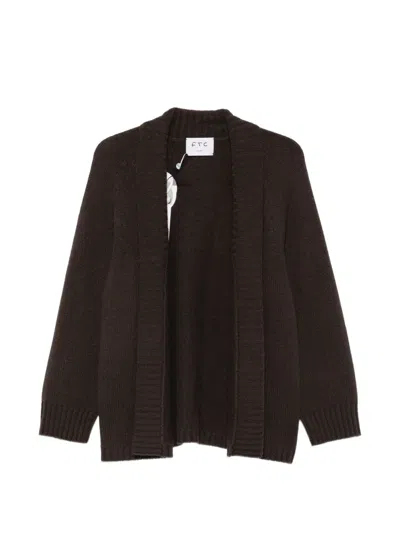 Ftc Shawl-collar Raglan-sleeve Cardigan In Brown