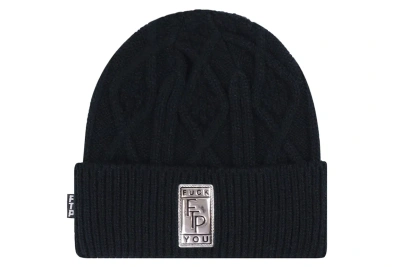 Pre-owned Ftp Big Body Cable Knit Beanie Black