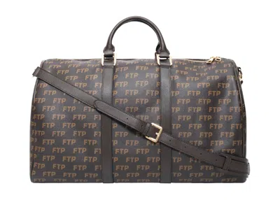 Pre-owned Ftp Logo Repete Duffle Bag In Brown