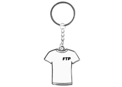 Pre-owned Ftp Logo Tee Shirt Keychain In White/black