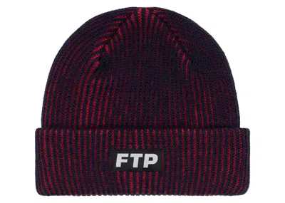 Pre-owned Ftp Men's  2tone Logo Beanie In Navy Blue