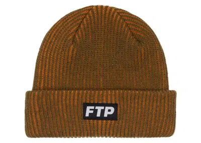 Pre-owned Ftp Men's  2tone Logo Beanie In Olive