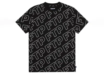 Pre-owned Ftp Men's  All Over Outline Logo Tee Shirt In Black