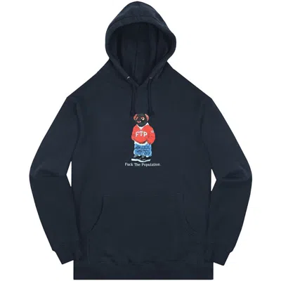 Pre-owned Ftp Men's  Bear Pullover In Navy Blue