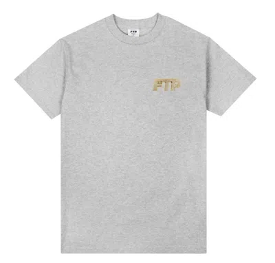 Pre-owned Ftp Men's  Bling Logo Tee Shirt In Heather Grey