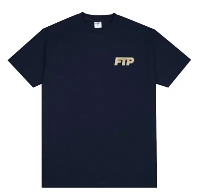 Pre-owned Ftp Men's  Bling Logo Tee Shirt In Navy Blue