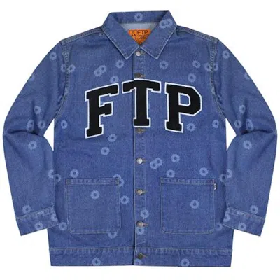 Pre-owned Ftp Men's  Bullet Hole Denim Jacket In Washed Indigo