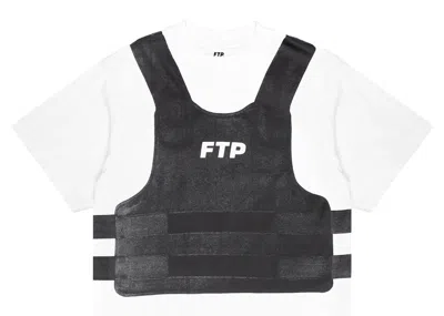 Pre-owned Ftp Men's  Bulletproof Vest Tee Shirt In White