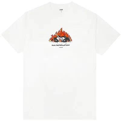 Pre-owned Ftp Men's  Cop Car Tee Shirt In White