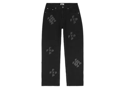 Pre-owned Ftp Men's  Cross Logo Denim Pant In Black