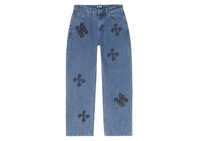 Pre-owned Ftp Men's  Cross Logo Denim Pant In Indigo