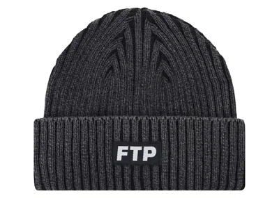 Pre-owned Ftp Men's  Denim Dye Logo Beanie In Black