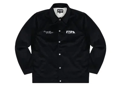 Pre-owned Ftp Men's  Diamond Dealer Coaches Jacket In Black