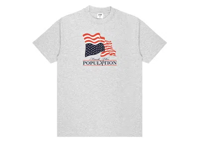 Pre-owned Ftp Men's  Distress Flag Tee Shirt In Heather Grey