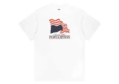 Pre-owned Ftp Men's  Distress Flag Tee Shirt In White