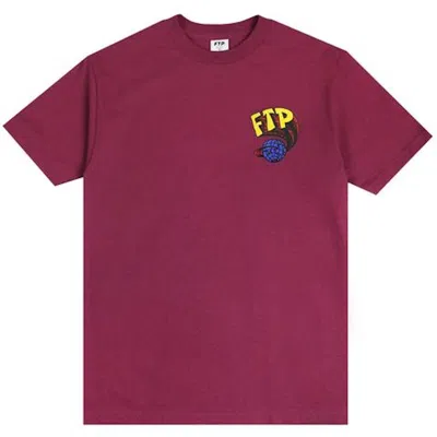 Pre-owned Ftp Men's  Domination Tee Shirt In Burgundy