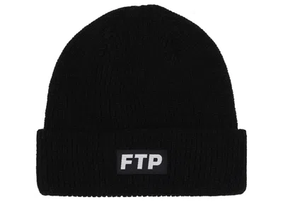 Pre-owned Ftp Men's  Glow In The Dark Logo Beanie In Black