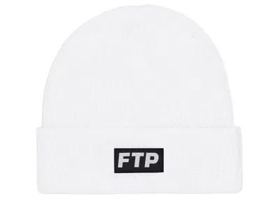 Pre-owned Ftp Men's  Glow In The Dark Logo Beanie In White