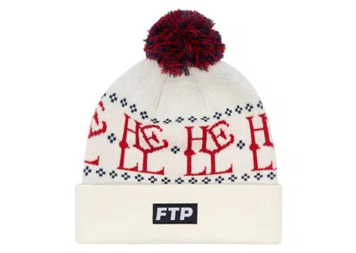 Pre-owned Ftp Men's  Hell Pom Beanie In Cream