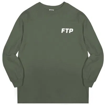 Pre-owned Ftp Men's  Logo Long Sleeve Tee Shirt In Olive