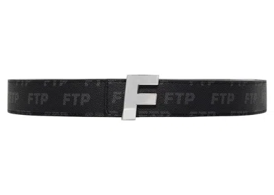Pre-owned Ftp Men's  Logo Repete Belt In Black