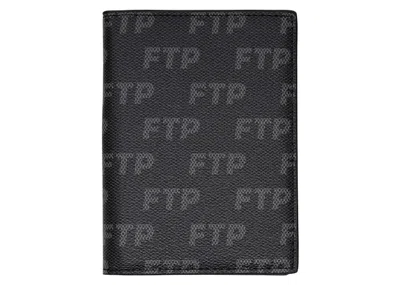 Pre-owned Ftp Men's  Logo Repete Passport Holder In Black
