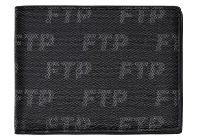 Pre-owned Ftp Men's  Logo Repete Wallet In Black