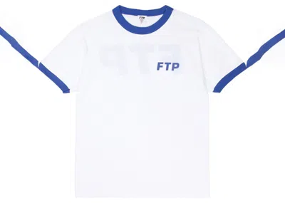 Pre-owned Ftp Men's  Logo Ringer Tee Shirt In Royal In Blue