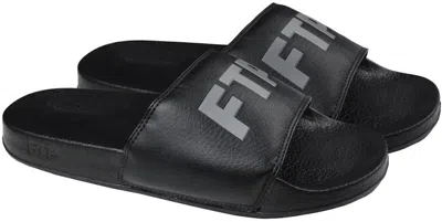 Pre-owned Ftp Men's  Logo Slides Sneakers In Black/reflective