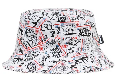 Pre-owned Ftp Men's  Postal Reversible Bucket Hat In White
