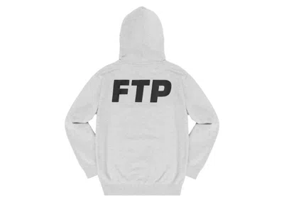 Pre-owned Ftp Men's  Puff Print Logo Pullover In Heather Grey