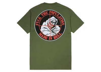 Pre-owned Ftp Men's  Reaper Tee Shirt In Olive In Green