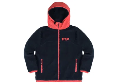 Pre-owned Ftp Men's  Reflective Polar Fleece Jacket In Navy Blue