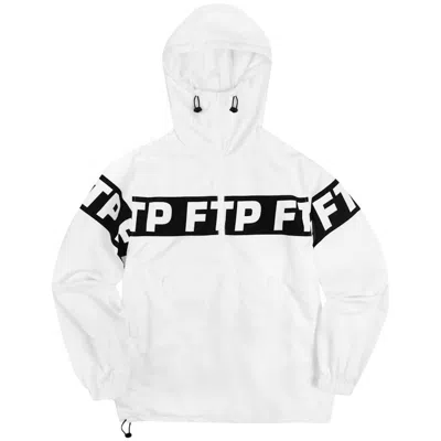 Pre-owned Ftp Men's  Repeat Waterproof Anorak In Jacket White