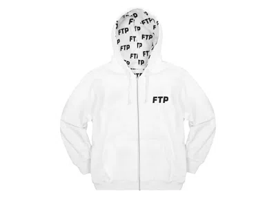 Pre-owned Ftp Men's  Reversible Logo Hoodie In White