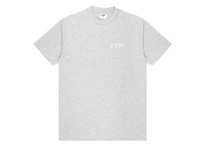 Pre-owned Ftp Men's  Rhinestone Logo Tee Shirt In Heather Grey
