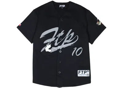 Pre-owned Ftp Men's  Script Baseball Jersey In Black